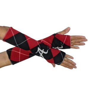 Alabama Roll Tide Red Black Argyle Arm Warmers Texting Glove Winter Women's Mens